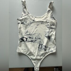 Express Black and White Marble Bodysuit